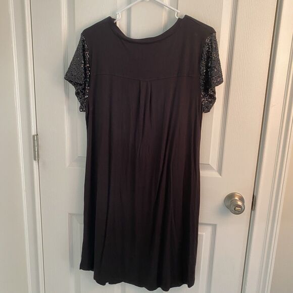 Cable & Gauge Shirt Dress Womens Size Large Sequin Pocket And Sleeves NWT - Picture 5 of 6